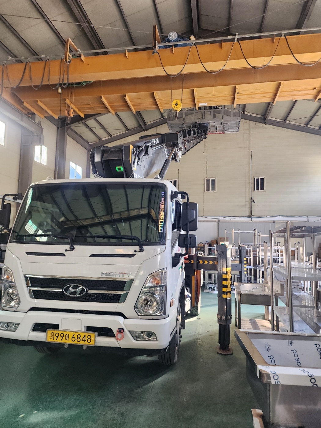 스카이차 조명작업